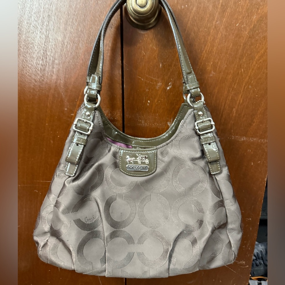 Vintage Coach Brown/Grey Shoulder Bag